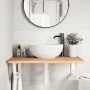 Estante de lavabo de pared de acero y madera maciza de haya de , Tocadores de baño - Ref: Foro24-3302450, Precio: 92,24 €, De...