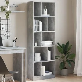 Estantería madera de ingeniería gris hormigón 57x28,5x174 cm de , Librerías y estanterías - Ref: Foro24-847992, Precio: 91,57...