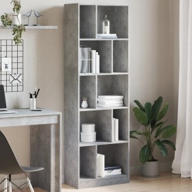 Estantería madera de ingeniería gris hormigón 57x28,5x174 cm de , Librerías y estanterías - Ref: Foro24-847992, Precio: 92,98...
