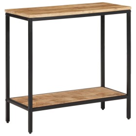 Mesa consola madera maciza de mango rugosa 70x35x70 cm de , Mesas auxiliares - Ref: Foro24-374070, Precio: 93,36 €, Descuento: %