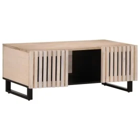 Mesa de centro de madera maciza mango blanco 100x55x40 cm de , Mesas de centro - Ref: Foro24-377499, Precio: 100,26 €, Descue...