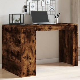 Escritorio madera de ingeniería roble ahumado 123,5x73,5x75 cm de , Escritorios - Ref: Foro24-847986, Precio: 97,83 €, Descue...