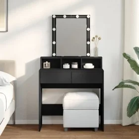 Tocador con luces LED negro 80x41x144,5 cm de , Tocadores para dormitorios - Ref: Foro24-848179, Precio: 118,99 €, Descuento: %