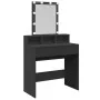 Tocador con luces LED negro 80x41x144,5 cm de , Tocadores para dormitorios - Ref: Foro24-848179, Precio: 118,99 €, Descuento: %