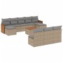 Set de sofás de jardín 11pzas con cojines ratán sintético beige en Conjuntos de jardín | Comprar online en Foru.es