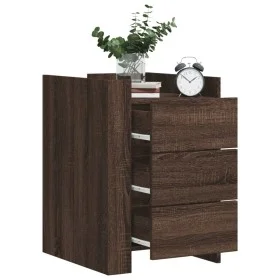 Mesita de noche madera de ingeniería marrón roble 45x50x65 cm de , Mesitas de noche - Ref: Foro24-848310, Precio: 93,58 €, De...