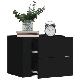 Mesita de noche de pared negra 45x30x35 cm by , Nightstands - Ref: Foro24-848327, Price: 47,20 €, Discount: %
