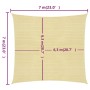 Toldo de vela HDPE beige 160 g/m² 7x7 m de vidaXL, Sombrillas - Ref: Foro24-311115, Precio: 78,26 €, Descuento: %
