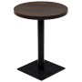 Mesa de bar bistró MDF y acero redonda fresno oscuro 60x75 cm en Mesas de comedor | Comprar online en Foru.es
