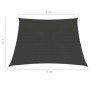 Toldo de vela gris antracita HDPE 160 g/m² 3/4x2 m de vidaXL, Sombrillas - Ref: Foro24-311103, Precio: 19,75 €, Descuento: %