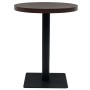 Mesa de bar bistró MDF y acero redonda fresno oscuro 60x75 cm en Mesas de comedor | Comprar online en Foru.es