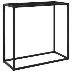 Mesa consola vidrio templado negro 80x35x75 cm en Mesas auxiliares | Comprar online en Foru.es