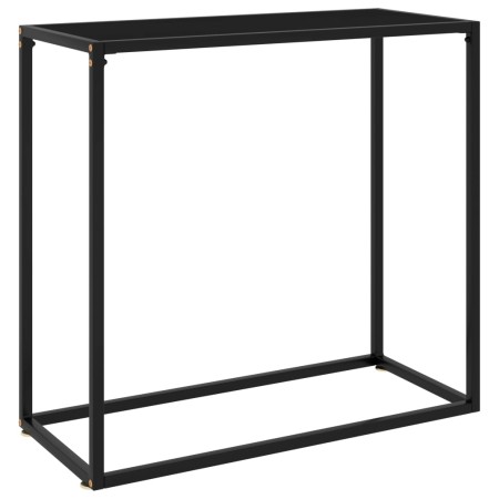 Mesa consola vidrio templado negro 80x35x75 cm en Mesas auxiliares | Comprar online en Foru.es