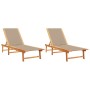 Tumbonas 2 unidades madera maciza de acacia y textileno taupe de , Tumbonas - Ref: Foro24-3279251, Precio: 338,61 €, Descuent...