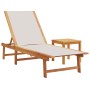 Tumbonas 2 uds con mesa madera maciza acacia y textileno gris de , Tumbonas - Ref: Foro24-3279253, Precio: 345,89 €, Descuent...