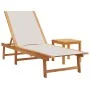 Tumbonas 2 uds con mesa madera maciza acacia y textileno gris de , Tumbonas - Ref: Foro24-3279253, Precio: 352,34 €, Descuent...