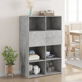 Aparador de madera de ingeniería gris 80x42,5x124 cm by , Sideboards - Ref: Foro24-3281388, Price: 122,60 €, Discount: %