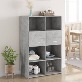 Aparador de madera de ingeniería gris 80x42,5x124 cm de , Aparadores - Ref: Foro24-3281388, Precio: 124,05 €, Descuento: %