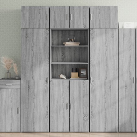 Aparador alto madera de ingeniería gris Sonoma 70x42,5x185 cm de , Aparadores - Ref: Foro24-3281376, Precio: 172,61 €, Descue...