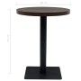 Mesa de bar bistró MDF y acero redonda fresno oscuro 60x75 cm en Mesas de comedor | Comprar online en Foru.es