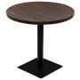 Mesa de bar bistró MDF y acero redonda fresno oscuro 80x75 cm en Mesas de comedor | Comprar online en Foru.es