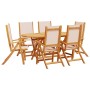 Juego comedor de jardín 7 pzas madera maciza acacia y textileno de , Conjuntos de jardín - Ref: Foro24-3279270, Precio: 616,4...