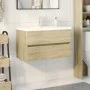Set de mueble de baño 2 piezas cerámica y madera de ingeniería de , Tocadores de baño - Ref: Foro24-3307659, Precio: 200,17 €...