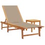 Tumbona con mesa madera maciza de acacia y textileno taupe de , Tumbonas - Ref: Foro24-4008419, Precio: 194,99 €, Descuento: %