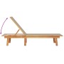 Tumbona con mesa madera maciza de acacia y textileno taupe de , Tumbonas - Ref: Foro24-4008419, Precio: 194,99 €, Descuento: %