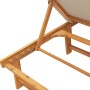 Tumbona con mesa madera maciza de acacia y textileno taupe de , Tumbonas - Ref: Foro24-4008419, Precio: 194,99 €, Descuento: %