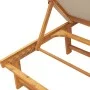 Tumbona con mesa madera maciza de acacia y textileno taupe by , Loungers - Ref: Foro24-4008419, Price: 191,28 €, Discount: %