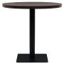 Mesa de bar bistró MDF y acero redonda fresno oscuro 80x75 cm en Mesas de comedor | Comprar online en Foru.es