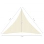 Toldo de vela crema HDPE 160 g/m² 3x3x3 m de vidaXL, Sombrillas - Ref: Foro24-311197, Precio: 20,34 €, Descuento: %