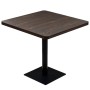 Mesa bar bistró MDF y acero cuadrada fresno oscuro 80x80x75 cm en Mesas de comedor | Comprar online en Foru.es
