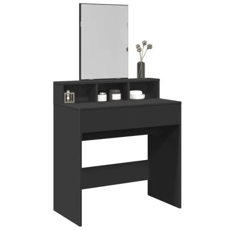 Frisiertisch mit schwarzem Spiegel 80x41x144,5 cm von , Schlafzimmerkommoden - Ref: Foro24-848172, Preis: 95,29 €, Rabatt: %