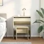 Tocador con taburete roble Sonoma 60x40x113,5 cm de , Tocadores para dormitorios - Ref: Foro24-848215, Precio: 98,06 €, Descu...