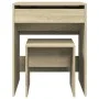 Tocador con taburete roble Sonoma 60x40x113,5 cm de , Tocadores para dormitorios - Ref: Foro24-848215, Precio: 98,06 €, Descu...