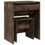 Tocador con taburete roble ahumado 60x40x113,5 cm by , Bedroom Dressers - Ref: Foro24-848217, Price: 92,54 €, Discount: %