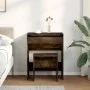 Tocador con taburete roble ahumado 60x40x113,5 cm by , Bedroom Dressers - Ref: Foro24-848217, Price: 92,54 €, Discount: %