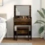 Tocador con taburete roble ahumado 60x40x113,5 cm by , Bedroom Dressers - Ref: Foro24-848217, Price: 92,54 €, Discount: %