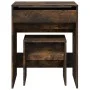 Tocador con taburete roble ahumado 60x40x113,5 cm by , Bedroom Dressers - Ref: Foro24-848217, Price: 92,54 €, Discount: %