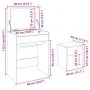Tocador con taburete roble ahumado 60x40x113,5 cm by , Bedroom Dressers - Ref: Foro24-848217, Price: 92,54 €, Discount: %