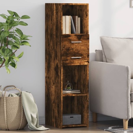 Aparador alto madera de ingeniería roble ahumado 30x42,5x124 cm de , Aparadores - Ref: Foro24-846156, Precio: 65,78 €, Descue...