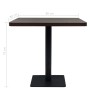 Mesa bar bistró MDF y acero cuadrada fresno oscuro 80x80x75 cm en Mesas de comedor | Comprar online en Foru.es