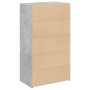 Aparador alto madera de ingeniería gris hormigón 70x41x124 cm de , Aparadores - Ref: Foro24-846407, Precio: 81,71 €, Descuent...