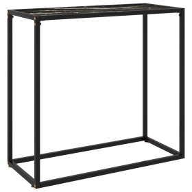 Mesa consola vidrio templado negro 80x35x75 cm en Mesas auxiliares | Comprar online en Foru.es