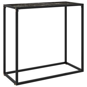Mesa consola vidrio templado negro 80x35x75 cm en Mesas auxiliares | Comprar online en Foru.es