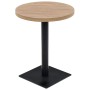 Mesa de bar bistró MDF y acero redonda 60x75 cm color roble en Mesas de comedor | Comprar online en Foru.es
