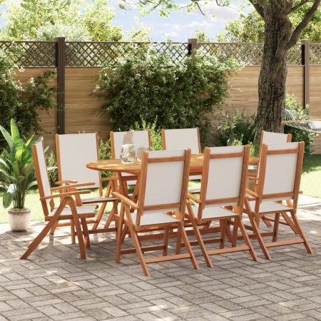 Juego comedor de jardín 9 pzas madera maciza acacia y textileno de , Conjuntos de jardín - Ref: Foro24-3279285, Precio: 753,6...