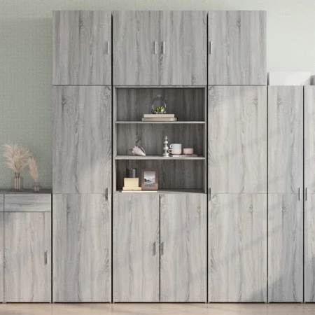 Aparador alto madera de ingeniería gris Sonoma 80x42,5x249 cm de , Aparadores - Ref: Foro24-3281362, Precio: 258,50 €, Descue...